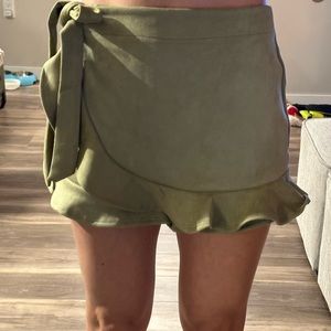 Faux suede skort